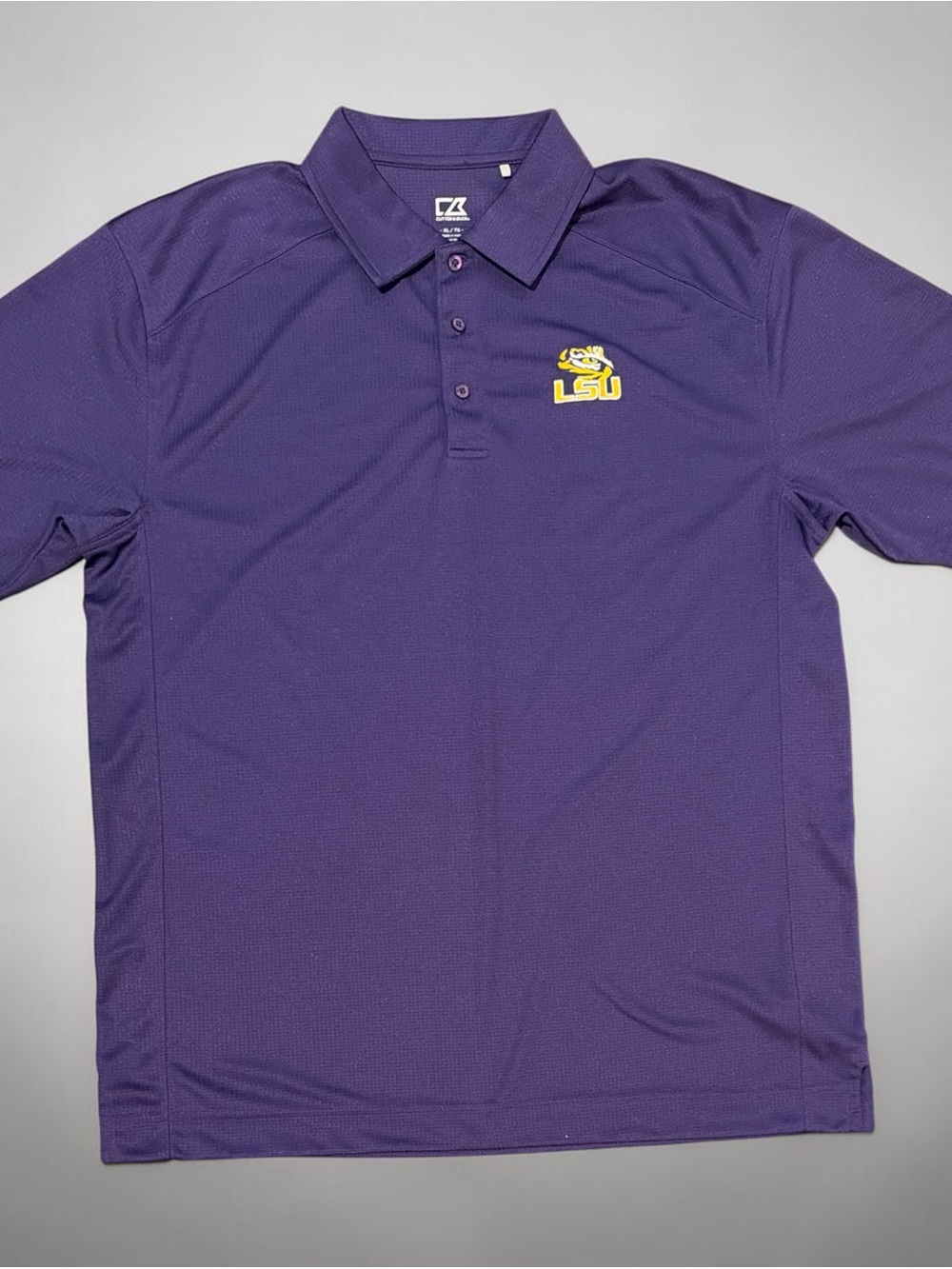 LSU Tigers Cutter & Buck Purple Performance Polo Shirt Men’s XL Golf NCAA